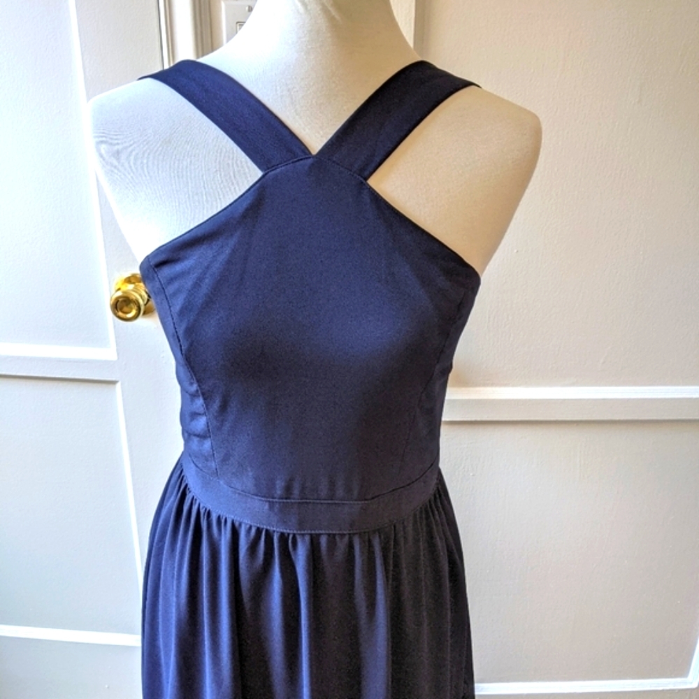 Lulu's Air of Romance Navy Blue Maxi dress Sz M - Picture 4 of 14